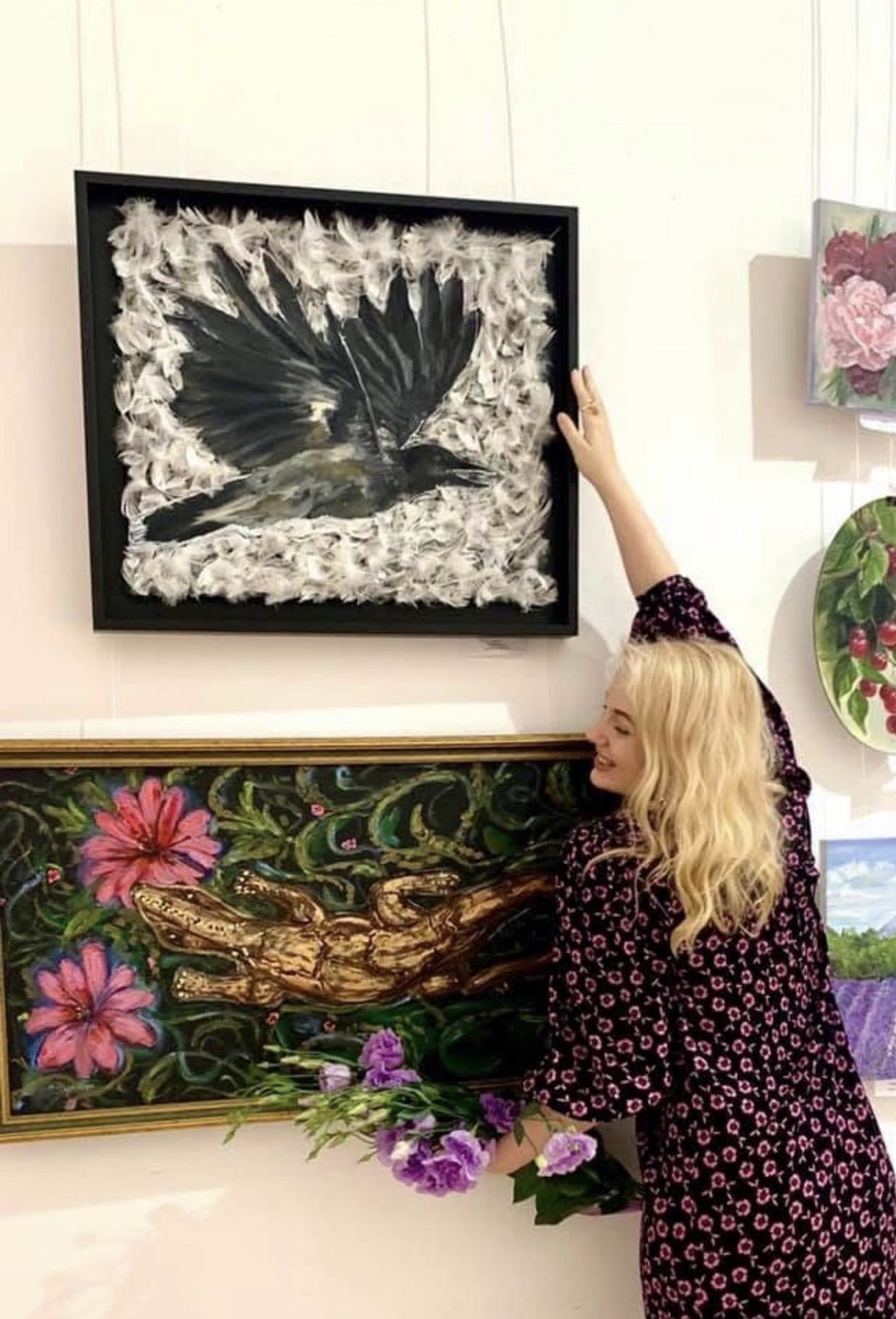 Power of the Raven by Marina Stognieva at the Central House of Artists exhibition in Kyiv, 2020
